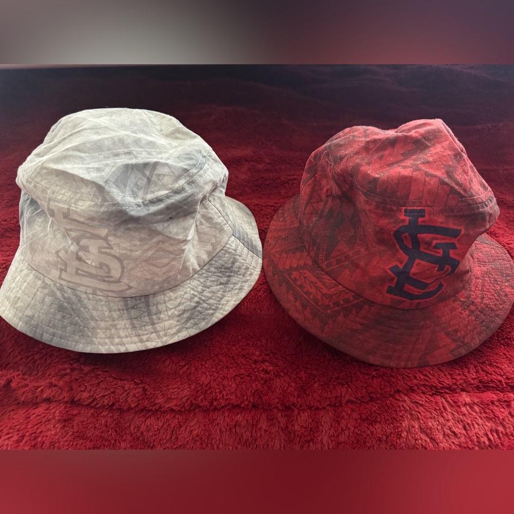 Saint Louis High School! Men's Reversible Bucket Hat - Red and Gray